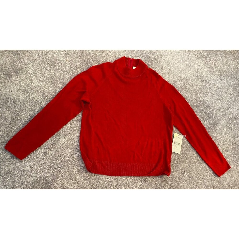 Red Studio Works Red Top Pullover Womens Turtleneck Sweater Medium